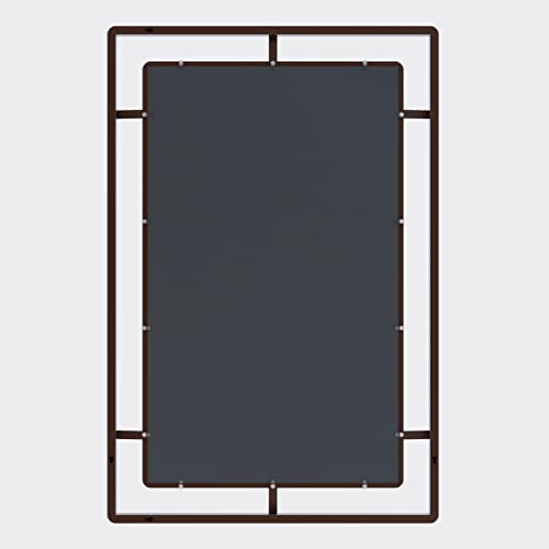 Rust Color Metal Frame Farmhouse Wall Mirror 45"x30