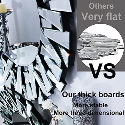 32-Inch Stereoscopic Round Wall Mirror Decor