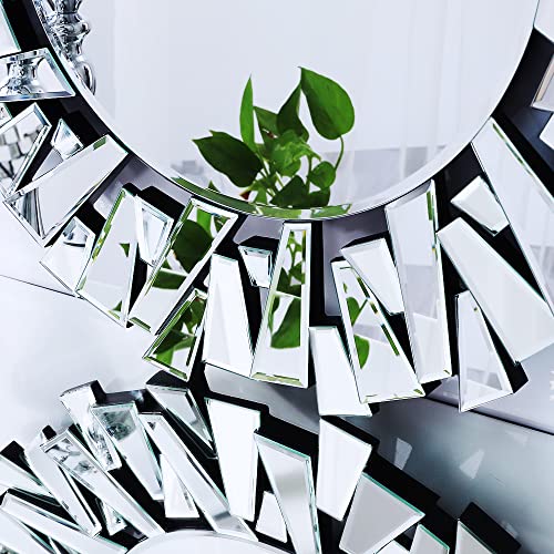 32-Inch Stereoscopic Round Wall Mirror Decor