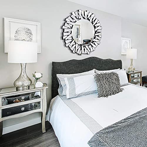 32-Inch Stereoscopic Round Wall Mirror Decor