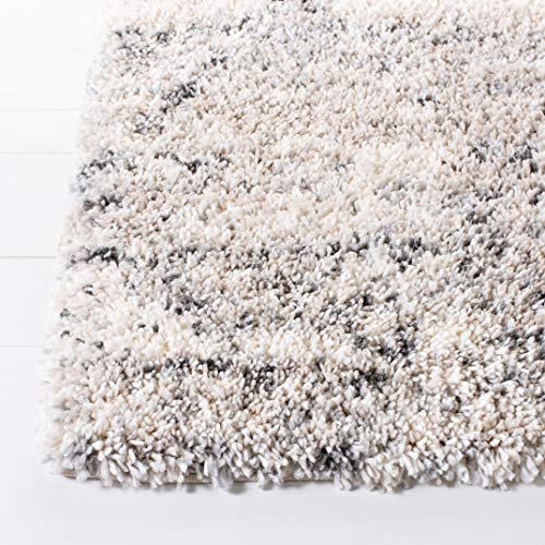 Safavieh Fontana Shag Collection 12' x 12' Square Grey/Ivory FNT886F Modern Trellis Non-Shedding 2-inch Thick Area Rug