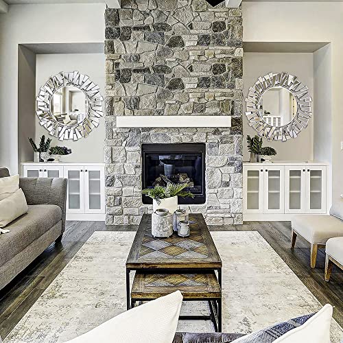 32-Inch Stereoscopic Round Wall Mirror Decor