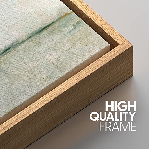 SIGNWIN Framed Canvas Print Wall Art Set Grunge Tan Green Pastel Landscape Shapes Abstract Illustrations Modern Art Decorative Nordic for Living Room, Bedroom, Office - 24"x36"x3 Natural