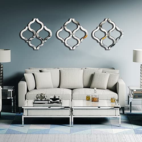 Silver Arc-Shaped Beveled Wall Mirror, 16"x16