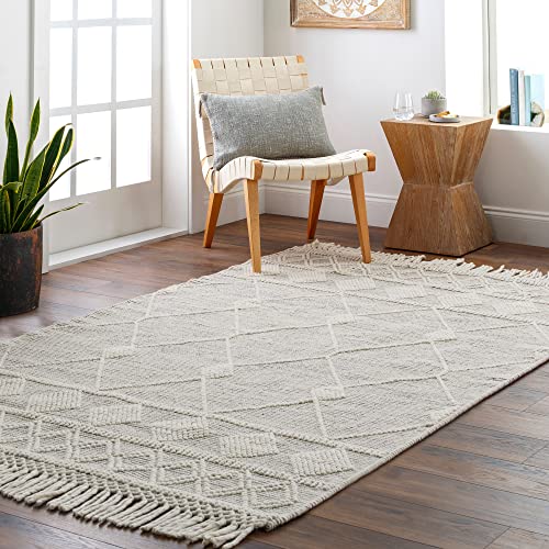 SURYA Hemingway Global Moroccan Area Rug,9' x 12',Light Grey
