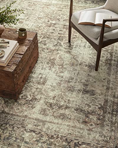 Loloi x Magnolia Home by Joanna Gaines Sinclair SIN-01 Collection Machine Washable Area Rug, Pebble / Taupe, 8'-6" x 11'-6"