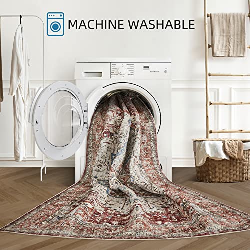 8x10 Washable Boho Vintage Area Rug for Living Room