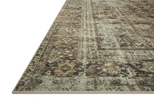 Loloi x Magnolia Home by Joanna Gaines Sinclair SIN-01 Collection Machine Washable Area Rug, Pebble / Taupe, 8'-6" x 11'-6"