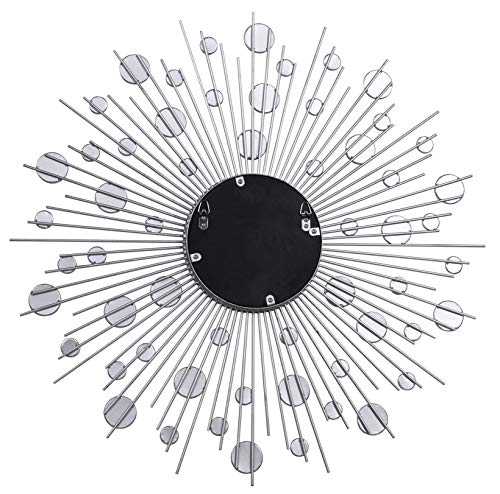Empire Art Direct Milkyway I Bling Round Wall Silver Metal Frame Surrounded by Many Smaller Acrylic, Vanity, Bethroom Mirror, 36 x 1.18 x 36, Clear