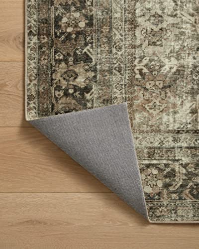 Loloi x Magnolia Home by Joanna Gaines Sinclair SIN-01 Collection Machine Washable Area Rug, Pebble / Taupe, 8'-6" x 11'-6"