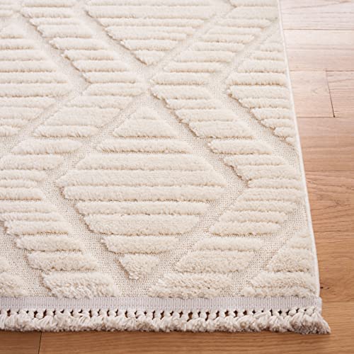 Safavieh Urban Collection 9' x 12' Ivory URB208A Moroccan Rustic Tassel Fringe Area Rug
