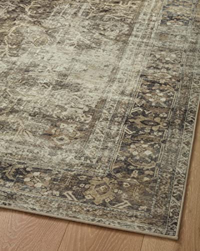 Loloi x Magnolia Home by Joanna Gaines Sinclair SIN-01 Collection Machine Washable Area Rug, Pebble / Taupe, 8'-6" x 11'-6"