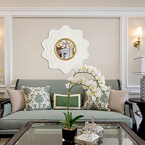 TAISK Large Modern Round Wall Mirror with HD Silver Mirror Decorative Mirror for Bedroom, Living Room, Kitchen, Bedroom, and Entryway