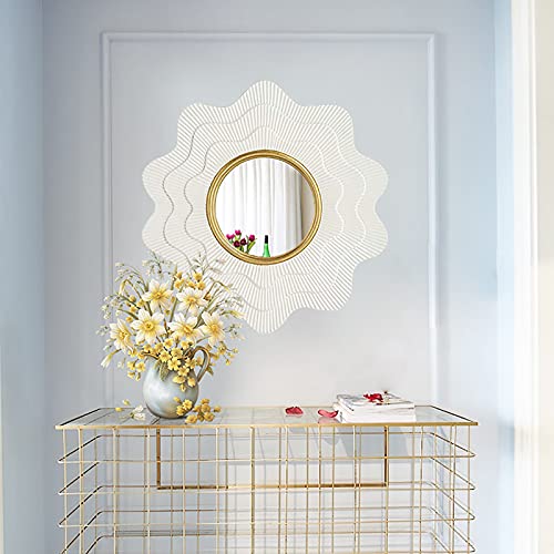 TAISK Large Modern Round Wall Mirror with HD Silver Mirror Decorative Mirror for Bedroom, Living Room, Kitchen, Bedroom, and Entryway