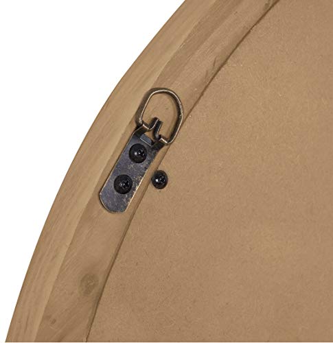 RiteSune Farmhouse Round Large 30" Wall Mirror with Wooden Decorative Pattern Frame for Living Room Bedroom Kitchen Entryway Wall Decor, Lotus