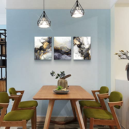 Framed Abstract Canvas Wall Art - 3 Pieces