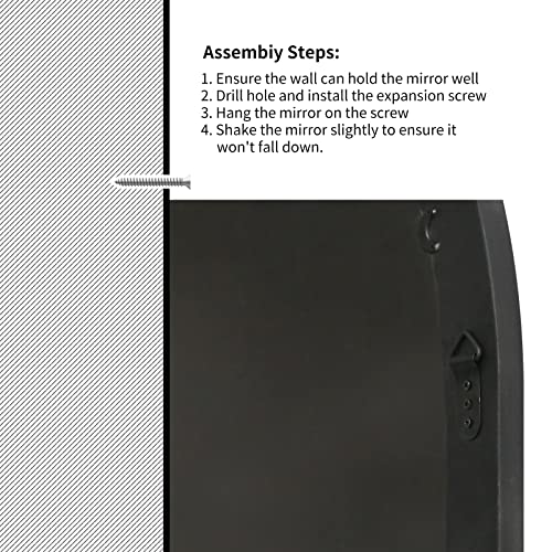 Arched Modern Farmhouse Wall Mirror, 43 x 30in