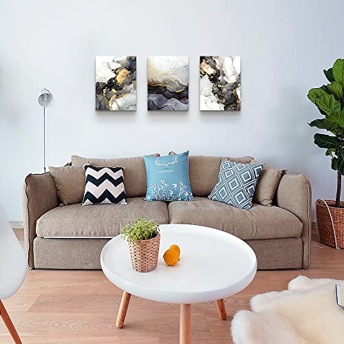 Framed Abstract Canvas Wall Art - 3 Pieces