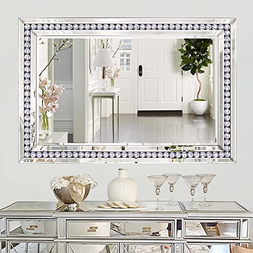 Crystal Decorative Wall Mirror - 36" X 24