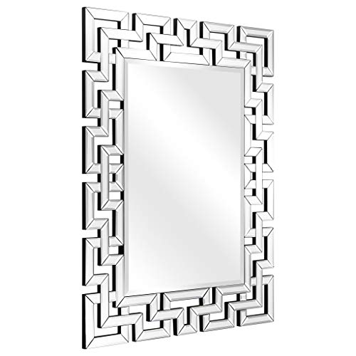 Empire Art Direct Wall, Elegant Geometry Decorative Rectangular, 0.75"-Beveled Antique Mirror for Bathroom,Bedroom,Living Room,Ready to Hang, 31" x 40", Clear