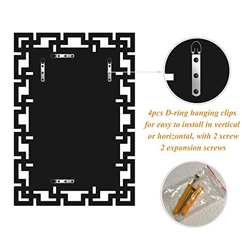 JACUKO Decorative Wall Mirror - Grecian Venetian Design Large Rectangle Wall Mirror 27.5 W x39.5 H Inches