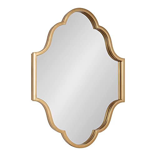 Kate and Laurel Rowla Modern Scalloped Wall Mirror, 18 x 24, Gold, Glam Decorative Mirror with Unique Shape