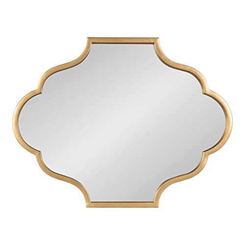 Kate and Laurel Rowla Modern Scalloped Wall Mirror, 18 x 24, Gold, Glam Decorative Mirror with Unique Shape