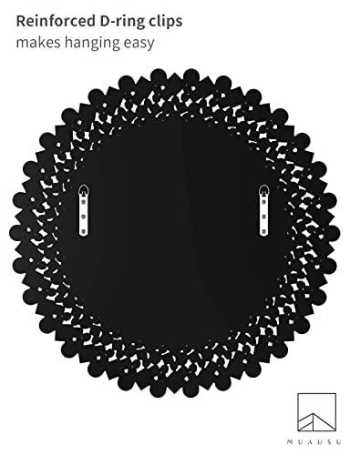 MUAUSU Round Decorative Wall Mirror - Gorgeous Luxury Mirrors for Bedroom Livingroom Hallway 31.5'' x31.5''