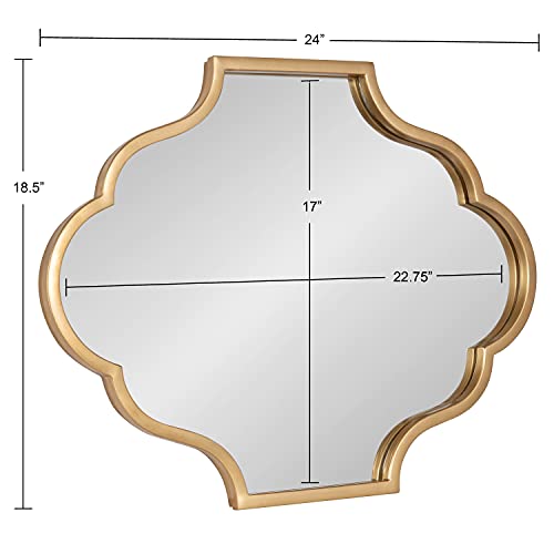 Kate and Laurel Rowla Modern Scalloped Wall Mirror, 18 x 24, Gold, Glam Decorative Mirror with Unique Shape