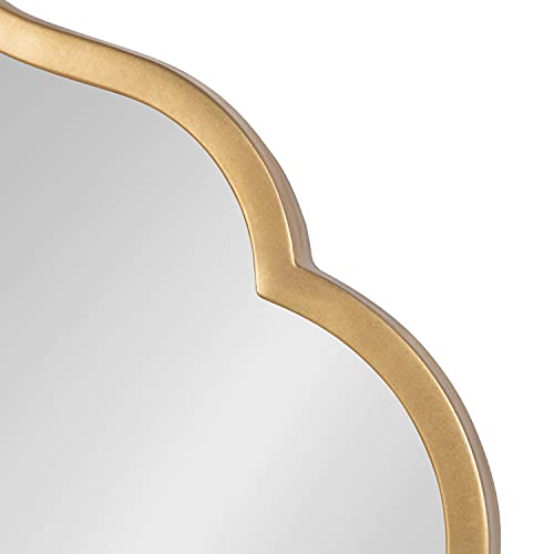 Kate and Laurel Rowla Modern Scalloped Wall Mirror, 18 x 24, Gold, Glam Decorative Mirror with Unique Shape