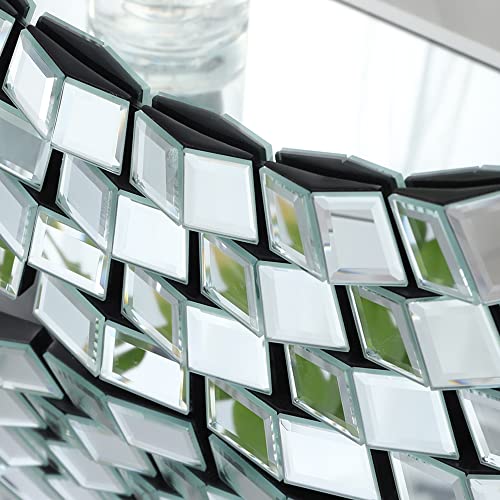 Round 31.5'' Mosaic Glass Accent Wall Mirror