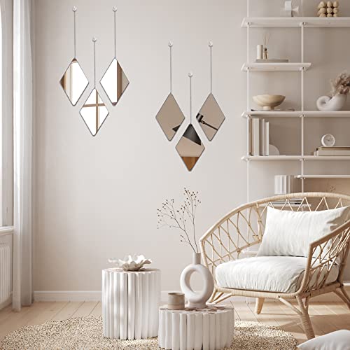 6 Pack Decorative Wall Mirrors with Chains