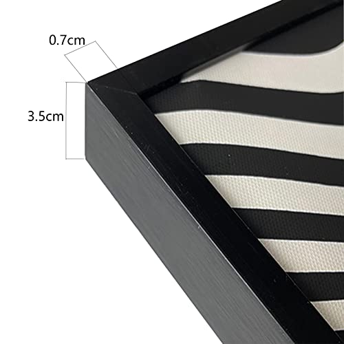 HYFBH Large Black and White Gold Abstract Modern Posters Oil Painting on Canvas In Living Room Wall Art Decorative Picture 100x180cm/39x71inch With-Black-Frame