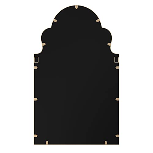 NXHOME Metal-Frame Accent Wall Mirror - Decorative Mirror Gold Vanity Wall Mounted Mirror for Bathroom Living Room Bedroom 35.5×21.7 in