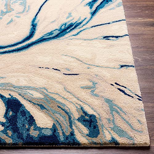Mark&Day Area Rugs, 6x9 Tom Modern Navy Area Rug, Blue Beige Grey Carpet for Living Room, Bedroom or Kitchen (6' x 9')