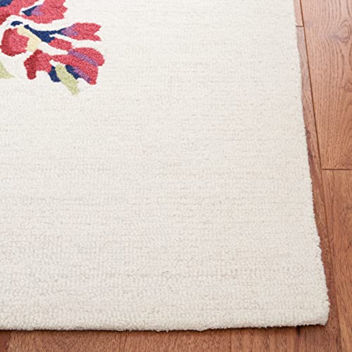 Safavieh Chelsea Collection 8' x 10' Ivory/Rose HK219A Handmade French Country Floral Wool Area Rug
