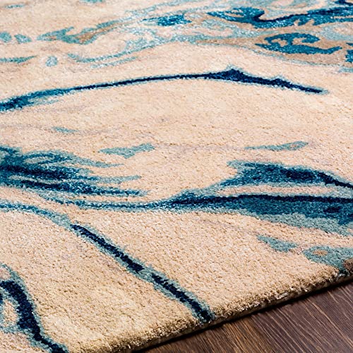 Mark&Day Area Rugs, 6x9 Tom Modern Navy Area Rug, Blue Beige Grey Carpet for Living Room, Bedroom or Kitchen (6' x 9')