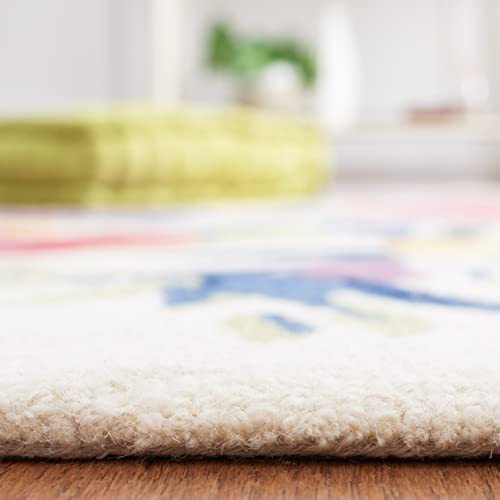 Safavieh Chelsea Collection 8' x 10' Ivory/Rose HK219A Handmade French Country Floral Wool Area Rug