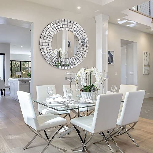 Round 31.5'' Mosaic Glass Accent Wall Mirror