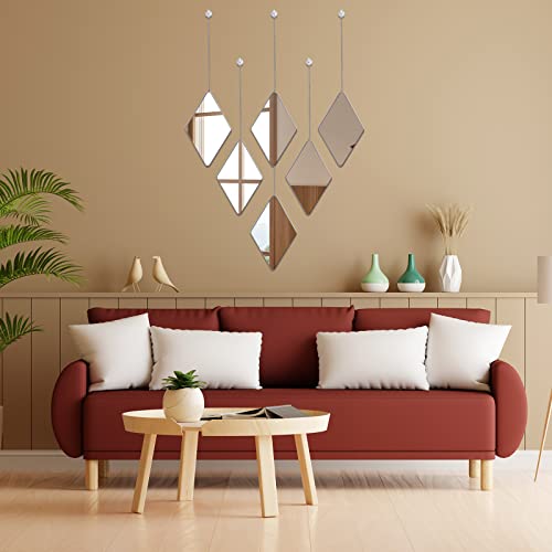 6 Pack Decorative Wall Mirrors with Chains
