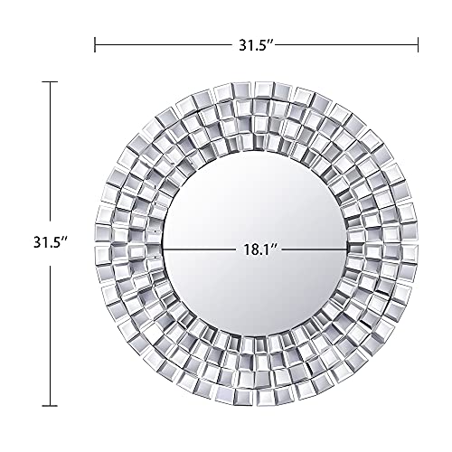 Round 31.5'' Mosaic Glass Accent Wall Mirror
