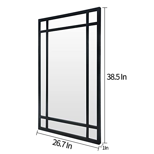 HQiJun Wall Mirror Decorative Mirrors Farmhouse for Living Room Bedroom Entryway Bathroom Vanity (black1)