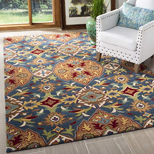 Safavieh Heritage Collection 9' x 12' Camel/Blue HG653A Handmade Traditional Oriental Wool Area Rug