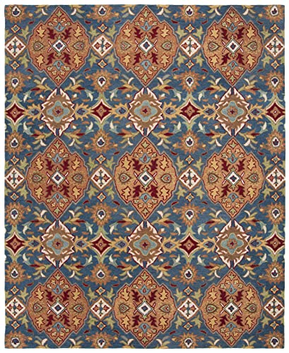 Safavieh Heritage Collection 9' x 12' Camel/Blue HG653A Handmade Traditional Oriental Wool Area Rug