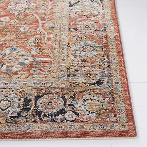 Safavieh Silverado Collection 9' x 12' Rust/Blue SVD112P Traditional Oriental Vintage Distressed Area Rug