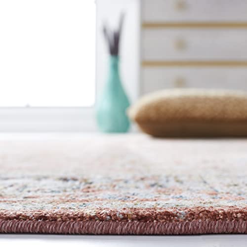 Safavieh Silverado Collection 9' x 12' Rust/Blue SVD112P Traditional Oriental Vintage Distressed Area Rug