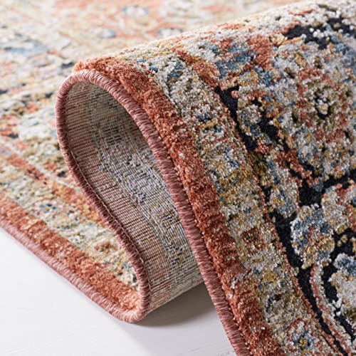 Safavieh Silverado Collection 9' x 12' Rust/Blue SVD112P Traditional Oriental Vintage Distressed Area Rug