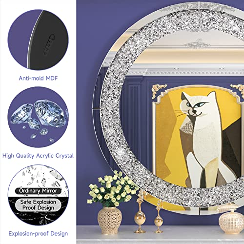 32” Round Decorative Wall Mirror for Any Room
