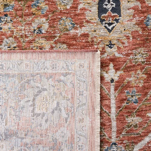 Safavieh Silverado Collection 9' x 12' Rust/Blue SVD112P Traditional Oriental Vintage Distressed Area Rug