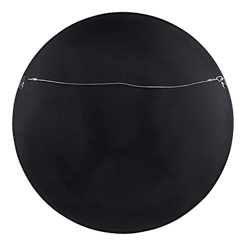 Kate and Laurel Valenti Farmhouse Round Wall Mirror, 28 inch Diameter, White, Decorative Circle Mirror